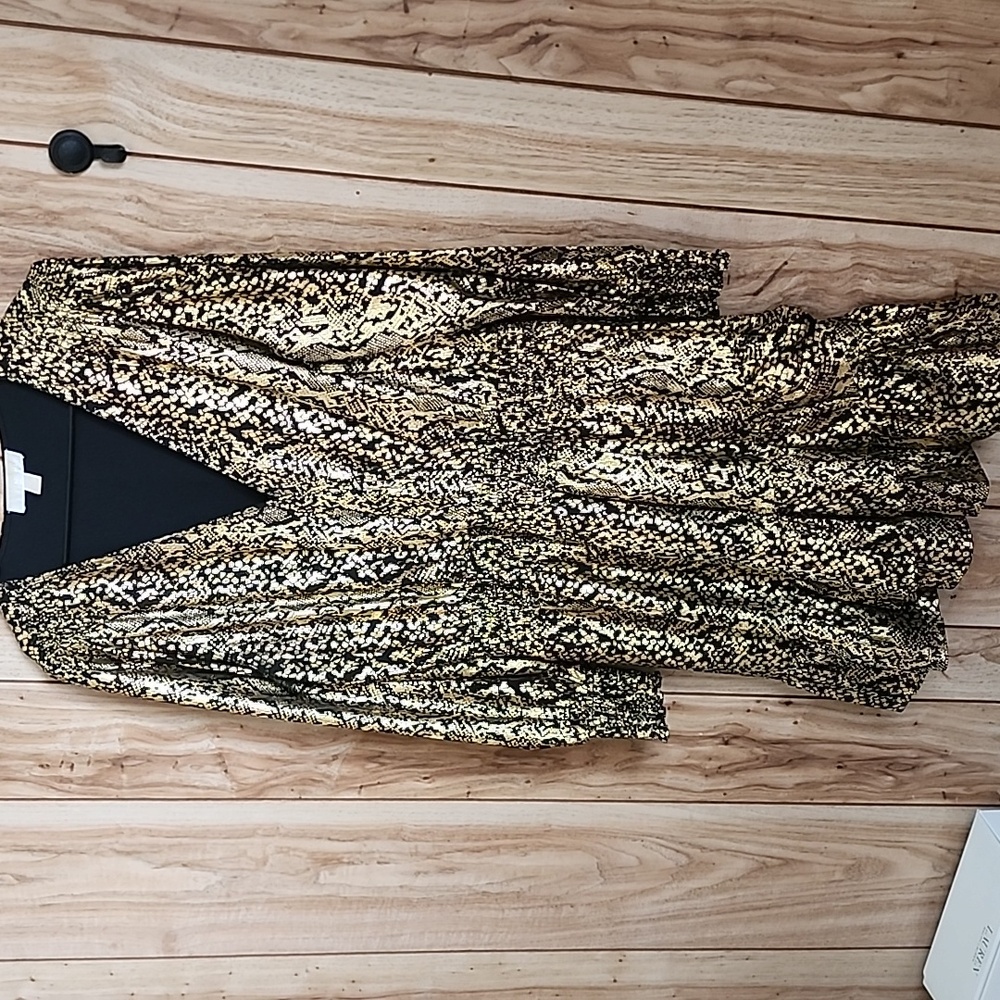 Michael Kors Black & Gold Long Sleeve Dress